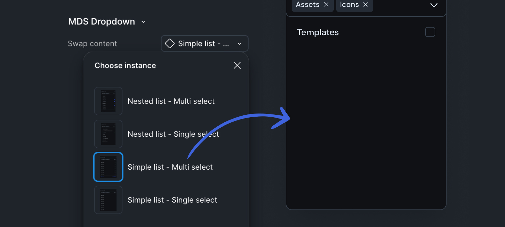 Using instance swap property in Figma